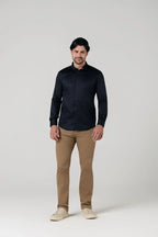 Camisa Tecido Gales Cetim Strech Slim.