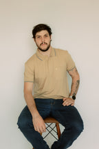 Camisa Polo Lisa Elastano Com Bolso E Punho