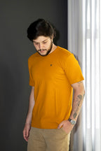 Camisa Gola Redonda Lisa Elastano - Laranja