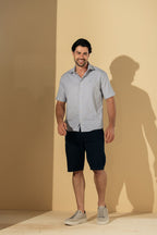 Camisa JUAN Listrado Manga Curta 100% Algodão