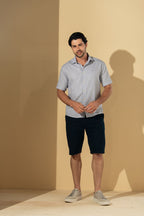 Camisa JUAN Listrado Manga Curta 100% Algodão