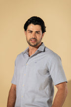 Camisa JUAN Listrado Manga Curta 100% Algodão