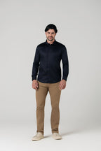 Camisa Tecido Gales Cetim Strech Slim.