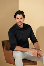 Camisa Tecido Gales Cetim Strech Slim.